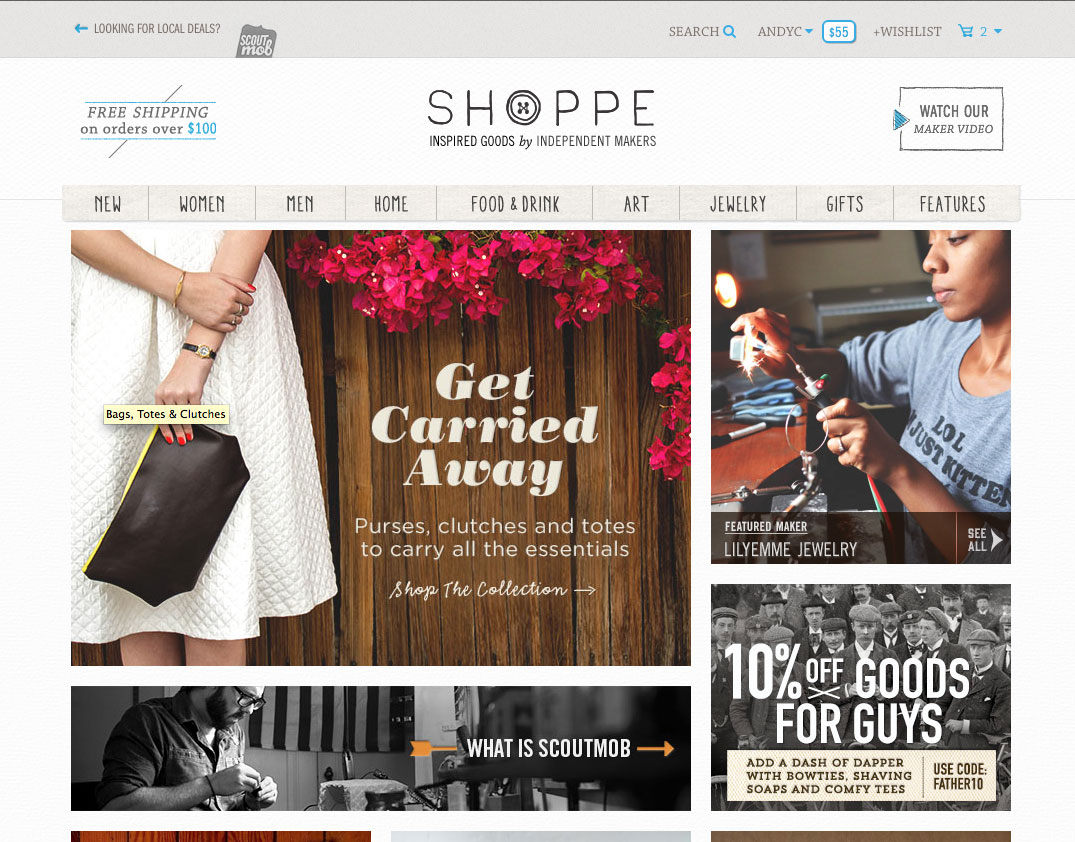 Shoppe Homepage